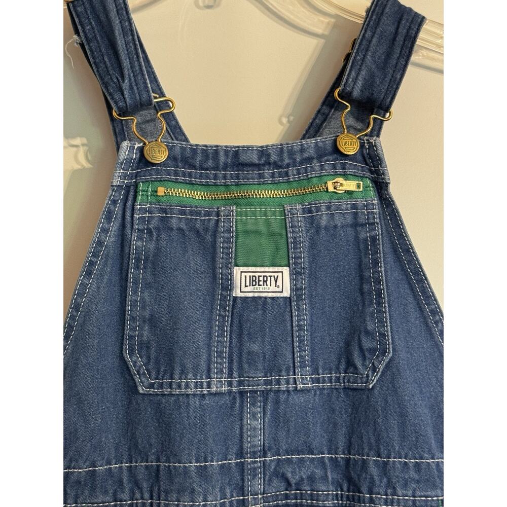 Liberty Denim Bib Carpenter Overalls Relaxed Fit Workwear Grunge Kids Sz 20 Farm - Picture 2 of 10